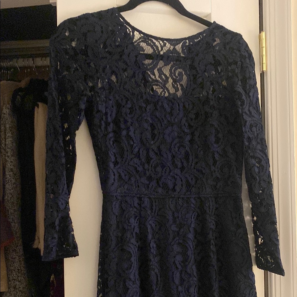 J. Crew Blue A-line Long Sleeve Dress